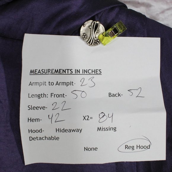 Maralyce Ferree Purple Nylon Hooded Full Length Long Raincoat Jacket Size M - Picture 8 of 8